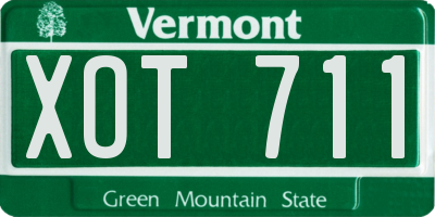 VT license plate XOT711