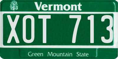 VT license plate XOT713