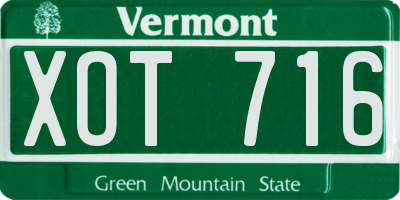 VT license plate XOT716