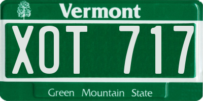 VT license plate XOT717