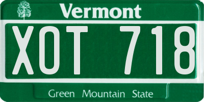 VT license plate XOT718