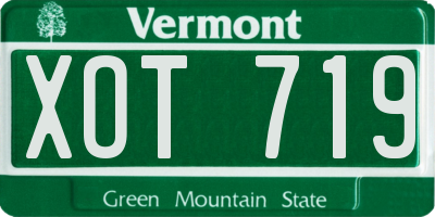 VT license plate XOT719