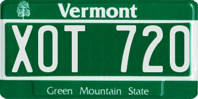 VT license plate XOT720