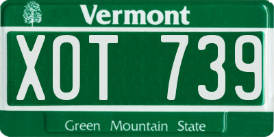 VT license plate XOT739