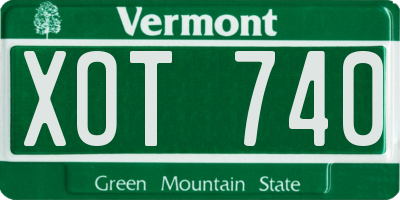 VT license plate XOT740