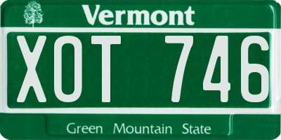 VT license plate XOT746