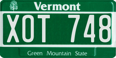 VT license plate XOT748