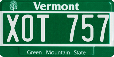 VT license plate XOT757