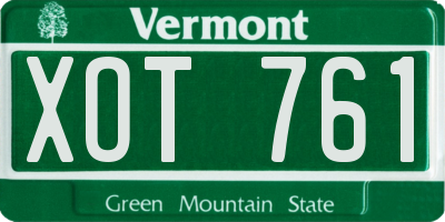 VT license plate XOT761