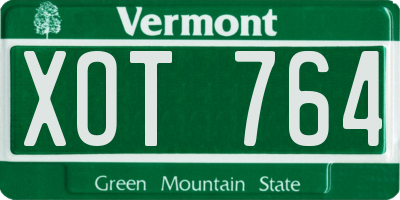 VT license plate XOT764