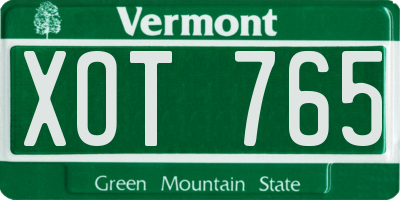 VT license plate XOT765