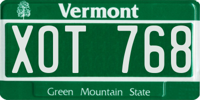 VT license plate XOT768