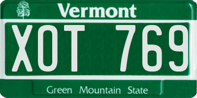 VT license plate XOT769