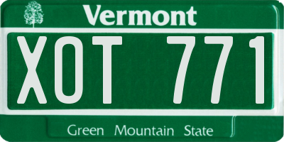 VT license plate XOT771