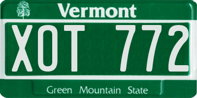 VT license plate XOT772