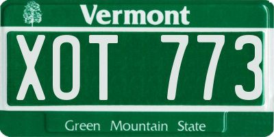VT license plate XOT773