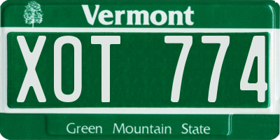 VT license plate XOT774