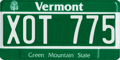 VT license plate XOT775