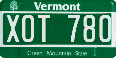 VT license plate XOT780