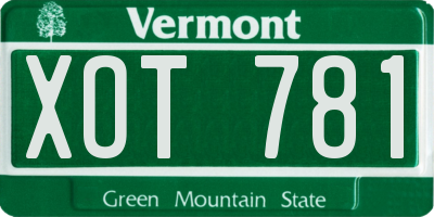 VT license plate XOT781