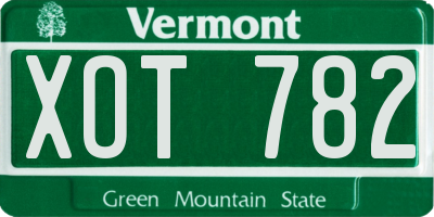 VT license plate XOT782