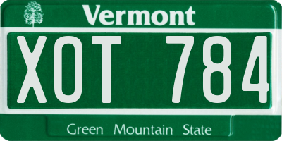 VT license plate XOT784