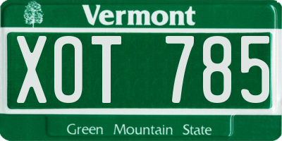 VT license plate XOT785