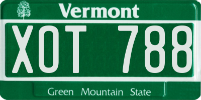 VT license plate XOT788