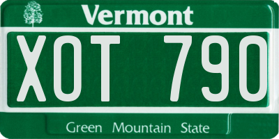 VT license plate XOT790
