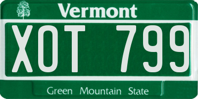 VT license plate XOT799