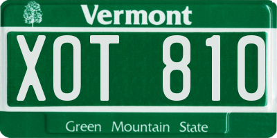 VT license plate XOT810