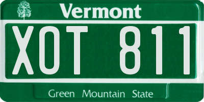 VT license plate XOT811