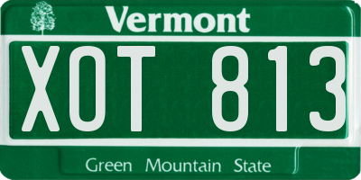 VT license plate XOT813