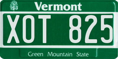 VT license plate XOT825