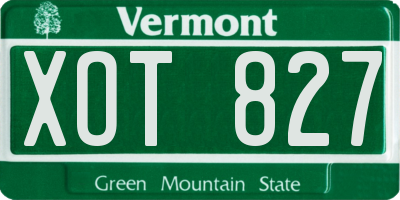 VT license plate XOT827