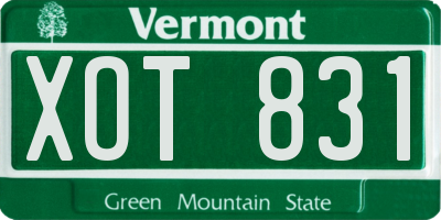 VT license plate XOT831