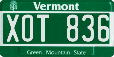 VT license plate XOT836