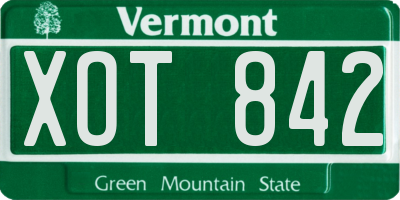 VT license plate XOT842