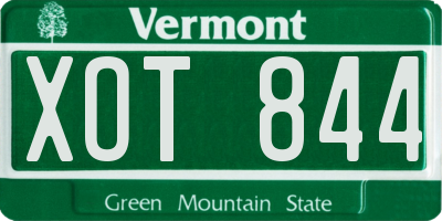 VT license plate XOT844