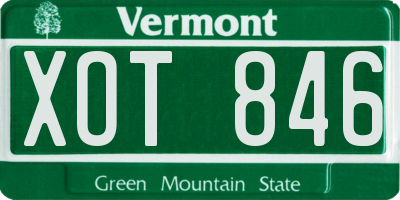 VT license plate XOT846