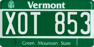 VT license plate XOT853