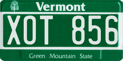 VT license plate XOT856