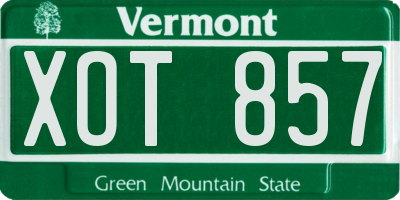 VT license plate XOT857