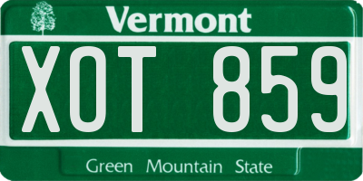 VT license plate XOT859
