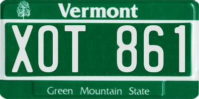 VT license plate XOT861