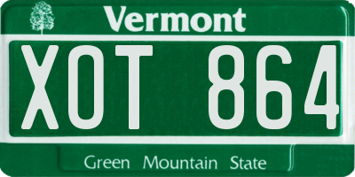 VT license plate XOT864
