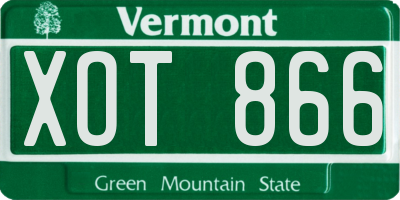 VT license plate XOT866