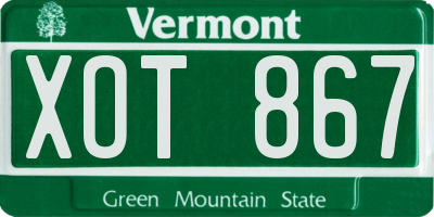 VT license plate XOT867