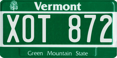 VT license plate XOT872