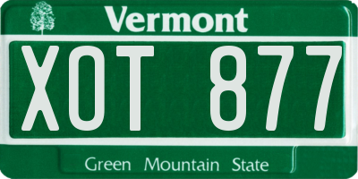 VT license plate XOT877